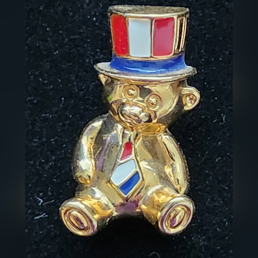 Avon Patriotic Pin Brooch Gold Tone - Picture 3 of 9